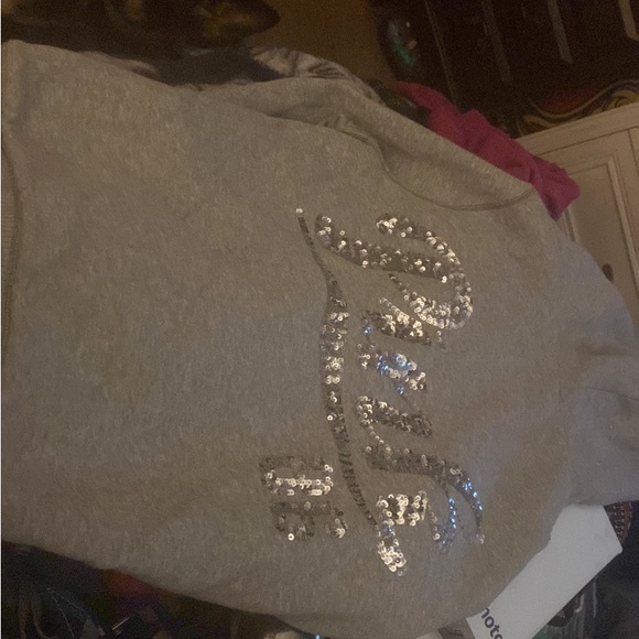 Vs/pink gently used large bling zip up, super warm - Picture 2 of 3